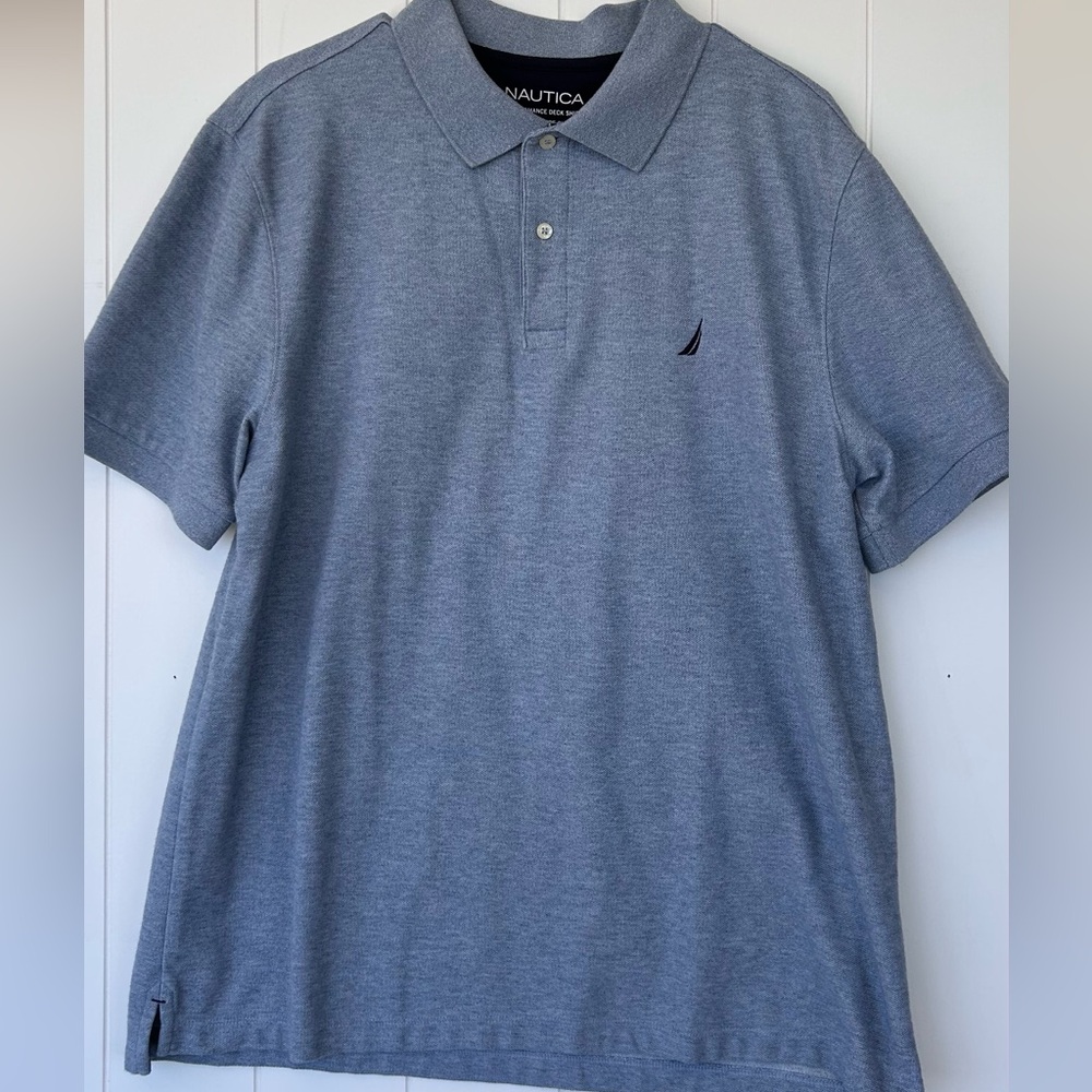 Nautica Brand Men’s Polo Short Sleeves Blue/Gray Size XL